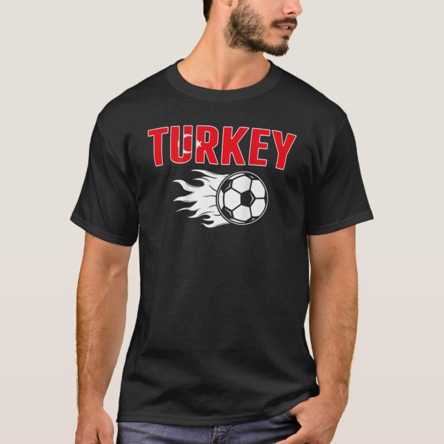 Proud Turkey Ocer Fläkt Jersey Turkisk Flagga Foot T Shirt (Framsida)