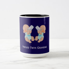 Proud Twin Grandad Två-Tonad Mugg