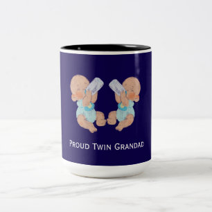 Proud Twin Grandad Två-Tonad Mugg