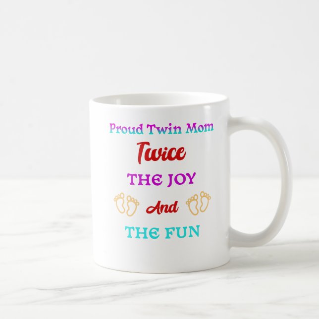 Proud Twin Mamma - Två gånger Kärlek & Joy för Mam Kaffemugg (Höger)