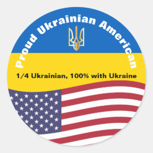 Proud Ukrainas amerikanska stativ i Ukraina Runt Klistermärke