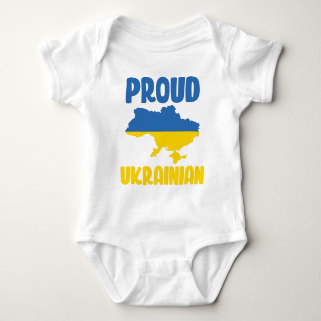 Proud Ukrainska Baby Bodykostydräkt T Shirt (Framsida)