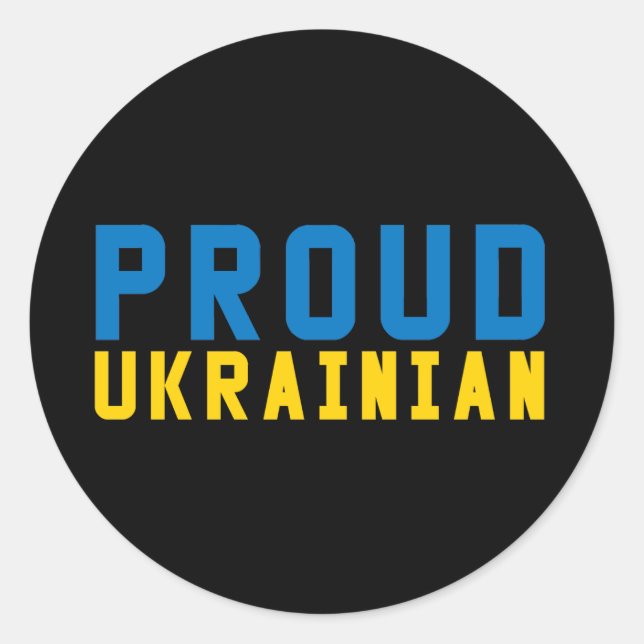 Proud Ukrainska Runt Klistermärke (Framsida)