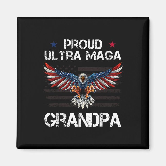Proud Ultra Grandpa Gifts for Grandpa Eagle USA Fl Magnet (Framsidan)