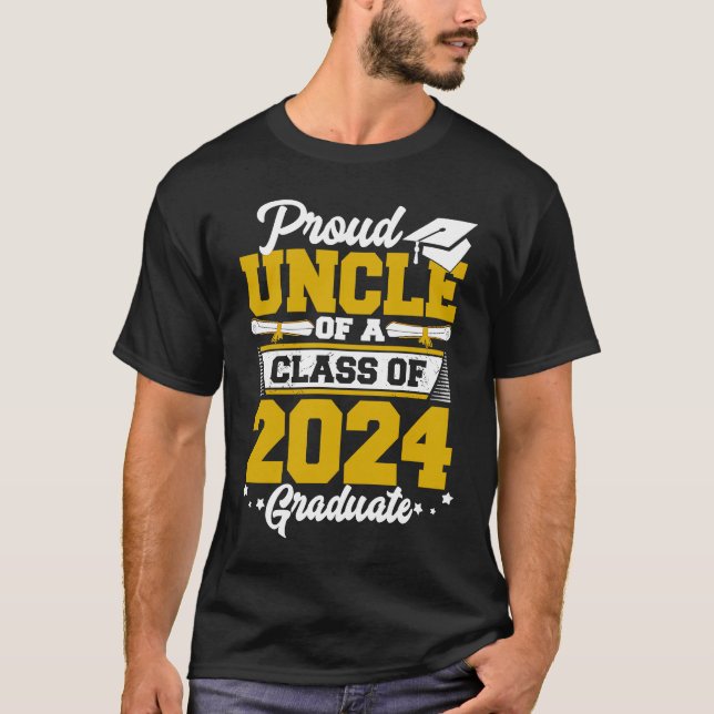Proud Uncle of a Class of 2024 Graduate Graduation T Shirt (Framsida)