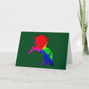 Proud Unicorn of Colorful Stain Glass Design, ZKOA Kort
