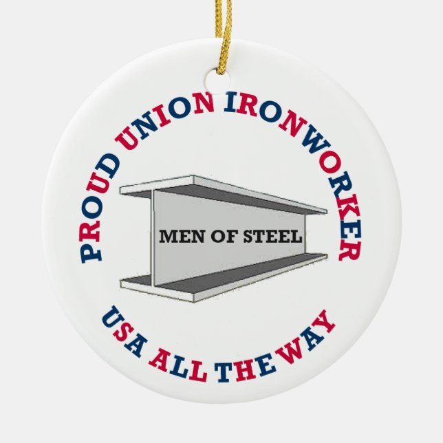 Proud Union Ironworking Julgransprydnad Keramik (Framsidan)