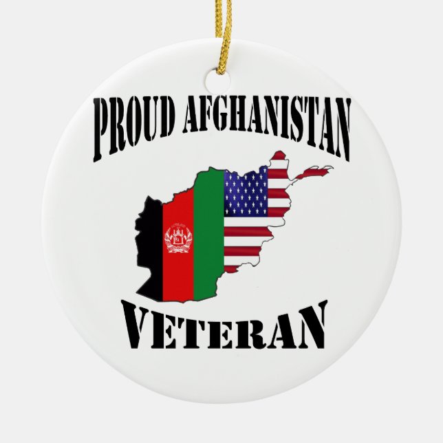Proud US Afghanistan Veteran Julgransprydnad Keramik (Framsidan)