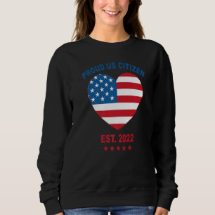 Proud US Citizen 2022 American Flagga Heart New US T Shirt