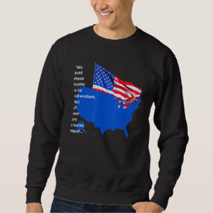 Proud US Land Flagga Alla skapat jämlikhet H Lång Ärmad Tröja