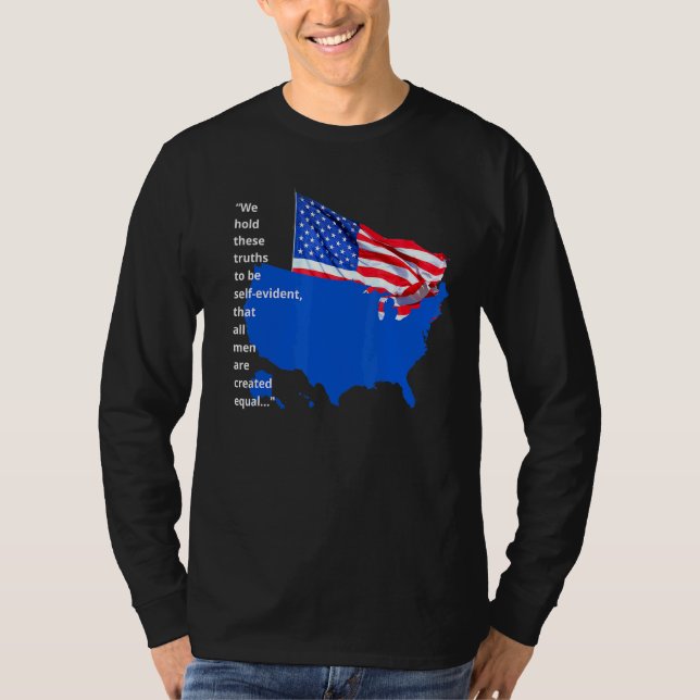 Proud US Land Flagga Alla skapat jämlikhet H T Shirt (Framsida)