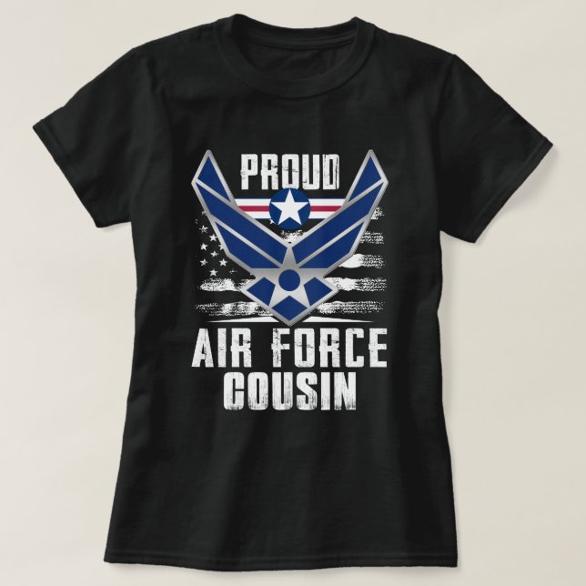 Proud US Luft Force Cousin US Luft Force T Shirt (Design framsida)