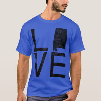 Proud USA Fan StateLOVE Map Alabama  T Shirt