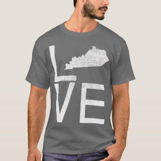 Proud USA Fläkt-staten Kentucky KÄRLEK Karta Kentu T Shirt