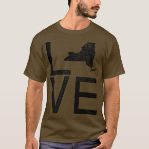 Proud USA Fläkt-statenNew York KÄRLEK Karta New Yo T Shirt