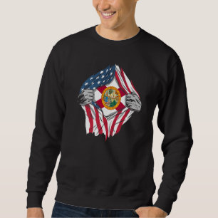 Proud Usa Home Land Patriotic Home Statlig flagga Lång Ärmad Tröja