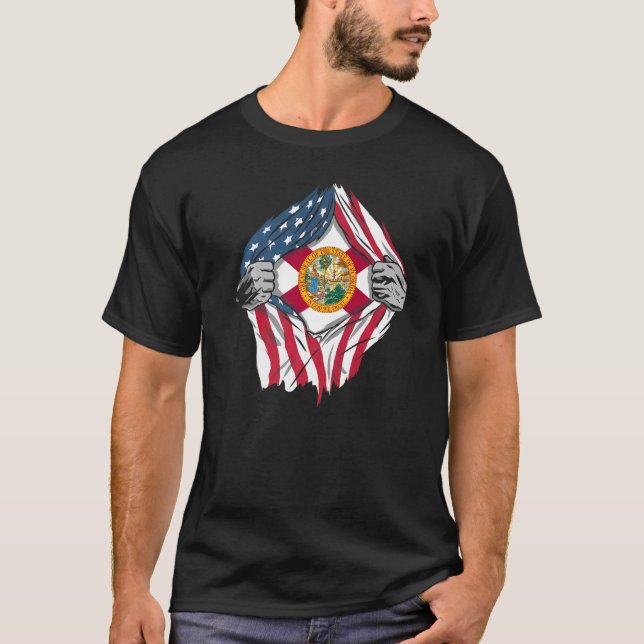 Proud Usa Home Land Patriotic Home Statlig flagga  T Shirt (Framsida)
