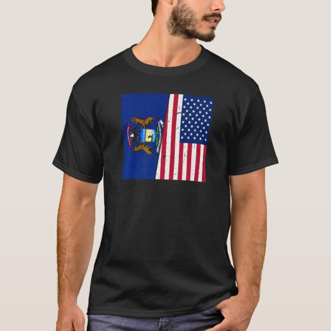 Proud Usa Home Land Patriotic Home Statlig flagga T Shirt (Framsida)