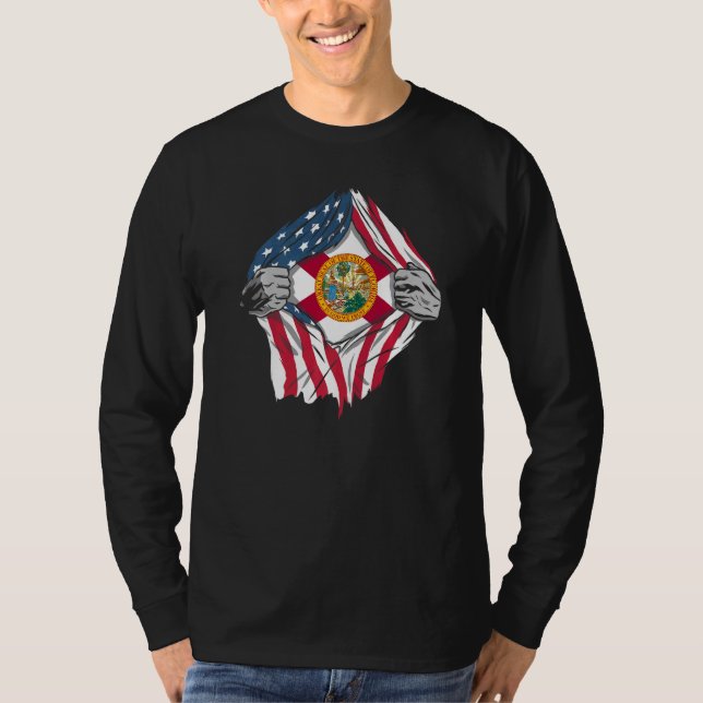Proud Usa Home Land Patriotic Home Statlig flagga  T Shirt (Framsida)