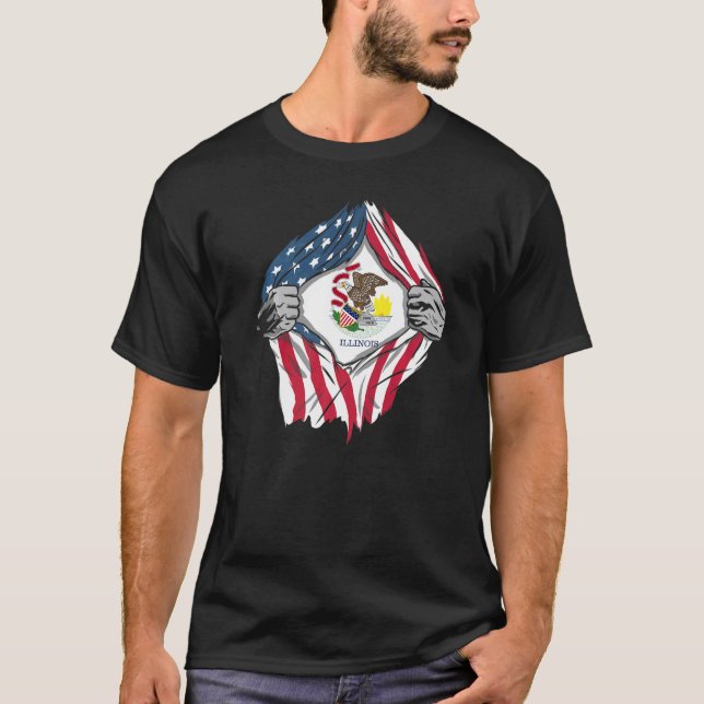 Proud Usa Home Land Patriotic Statlig flagga I T Shirt (Framsida)