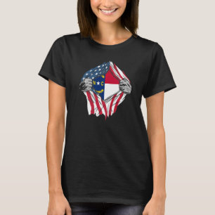 Proud Usa Home Land Statlig flagga North Carolina T Shirt