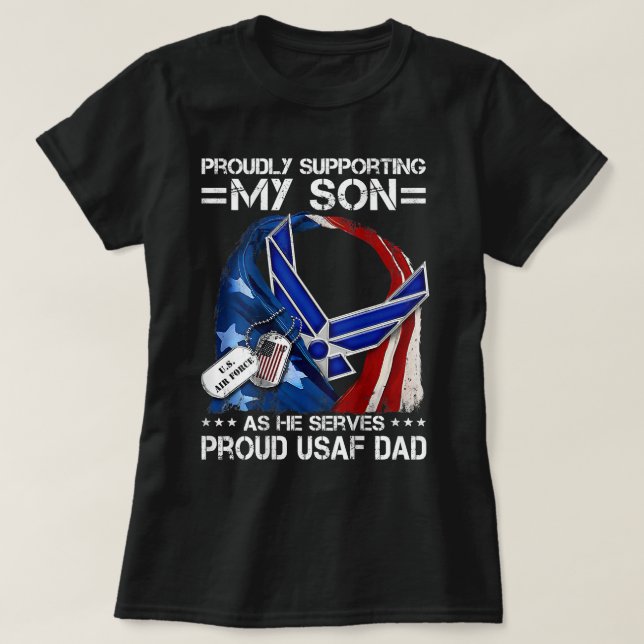 Proud USAF Pappa Luft Force Studenten Pappa Luft F T Shirt (Design framsida)