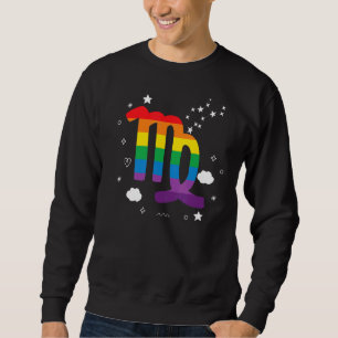 Proud Våg Astrology Zodiac Sign Horoscope Rainbo Lång Ärmad Tröja