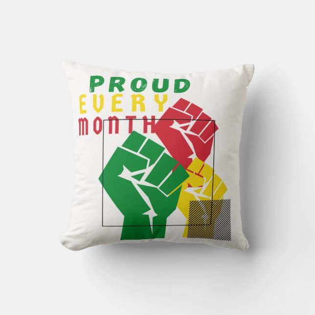 Proud varje månads Blackj-historik. Kudde (Framsida)