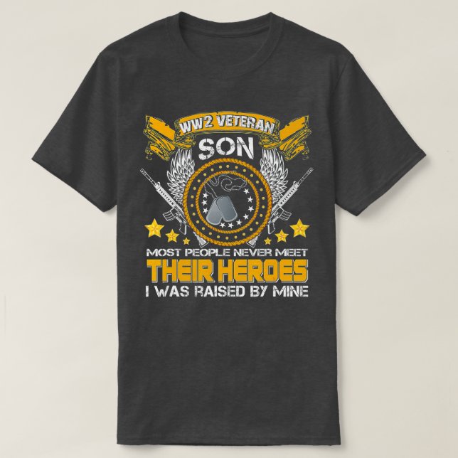 Proud Världskrig 2 Veteran Son Militär WW 2 Vetera T Shirt (Design framsida)