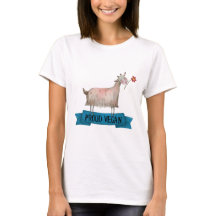 Proud Vegan Cute Goat med blombild