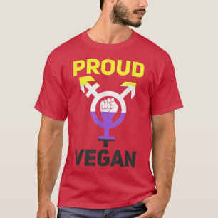 Proud Vegan Queer Trans Gay Lesbisk Vegans Veganis T Shirt