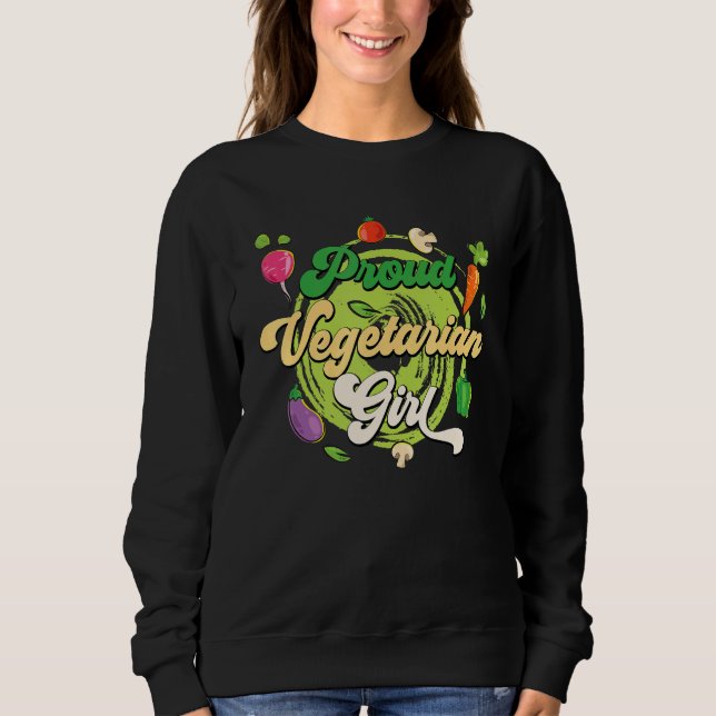 Proud Vegetarian Girl World Vegetarian Day Vegan L T Shirt (Framsida)