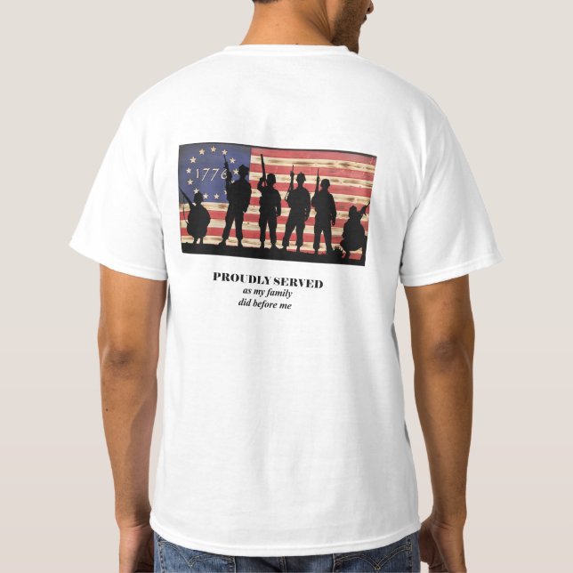 Proud Veteran 1776 American Flagga T Shirt (Baksida)