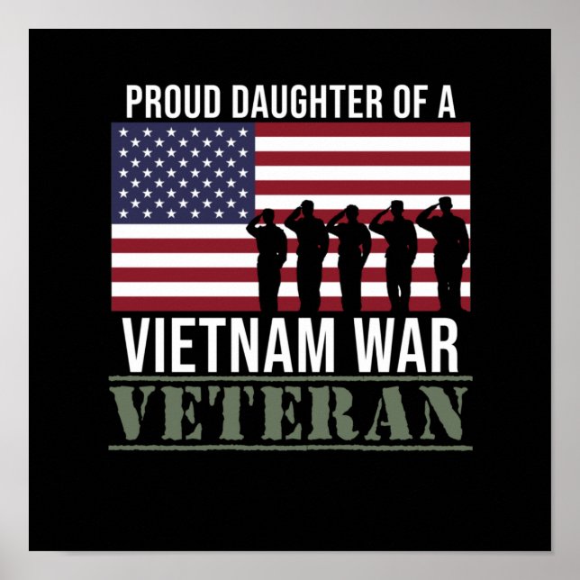 Proud Veteran Daughn Lycklig Veterans Day Veteran Poster (Framsidan)
