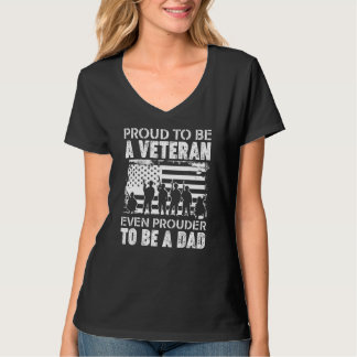 Proud Veteran Pappa Far USA flagga Patriotic T Shirt