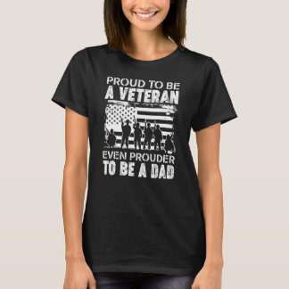 Proud Veteran Pappa Far USA flagga Patriotic T Shirt