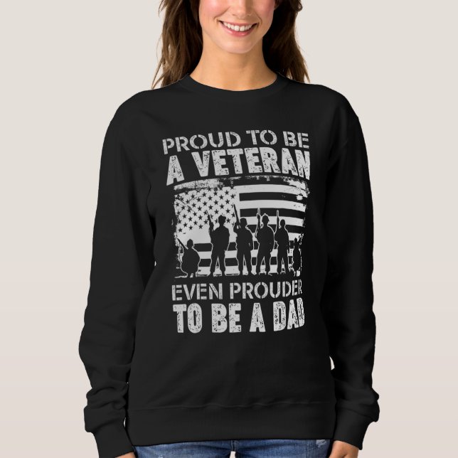 Proud Veteran Pappa Far USA flagga Patriotic T Shirt (Framsida)