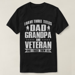 Proud Veteran, Pappa och Grandpa i Sten alla T Shirt