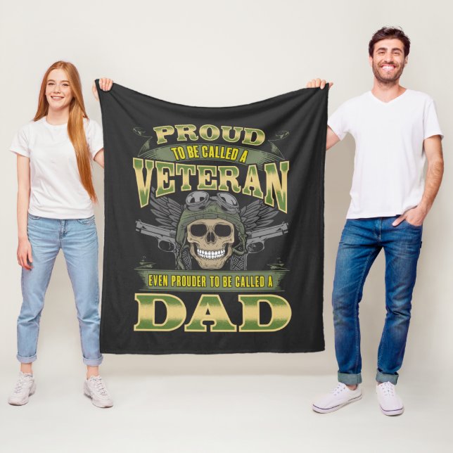 Proud Veteran Prouder ska kallas Pappa Fleecefilt (På plats)