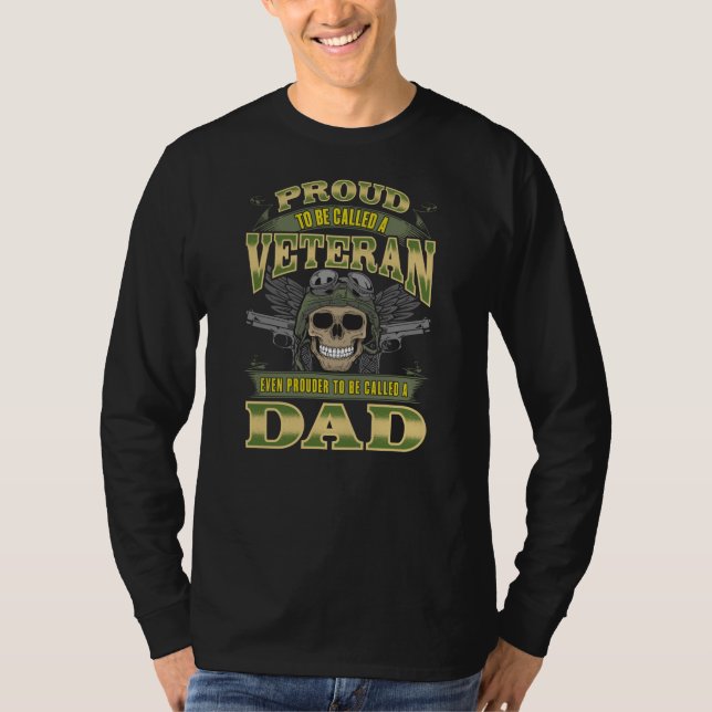 Proud Veteran Prouder ska kallas Pappa T Shirt (Framsida)