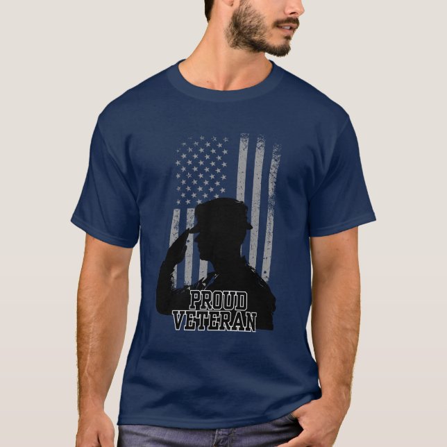 Proud Veteran T Shirt (Framsida)