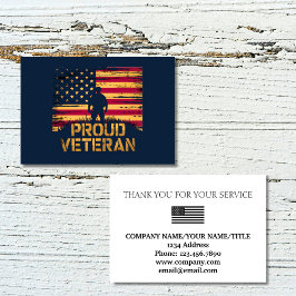 Proud Veteran US Flag Company Thank You Tack Kort