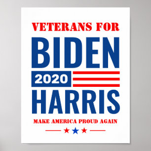 Proud Veterans for Biden Harris 2020 Kampanj Poster