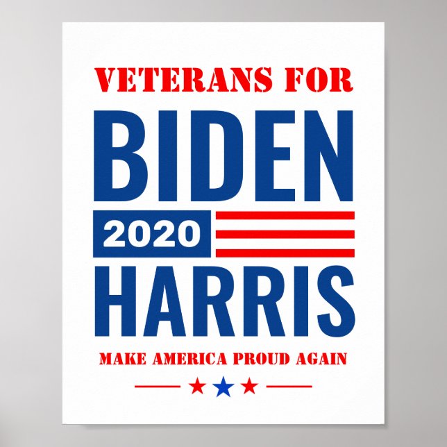 Proud Veterans for Biden Harris 2020 Kampanj Poster (Framsidan)