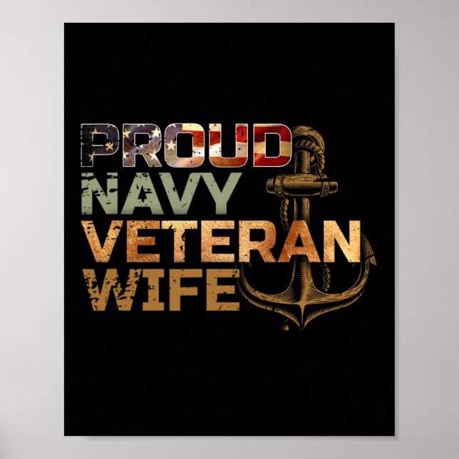 Proud Veterans hustru Förenta staternas Flagga Pat Poster (Framsidan)
