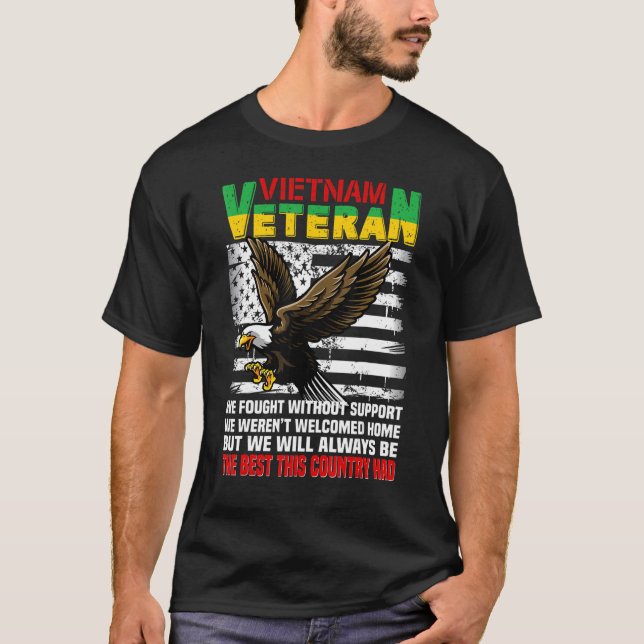 Proud Vietnam Veteran American Patriotic US Vetera T Shirt (Framsida)