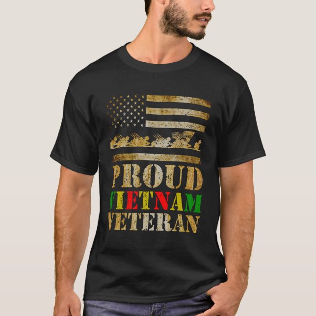 Proud Vietnam Veteran Day Gift for Pappa från Son  T Shirt (Framsida)
