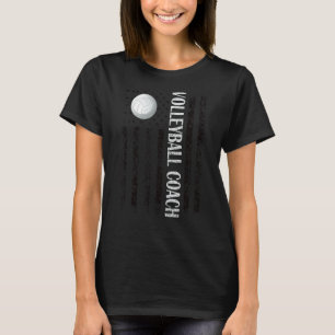 Proud Volleyball Coach Us Flagga Volleyball Tränar T Shirt