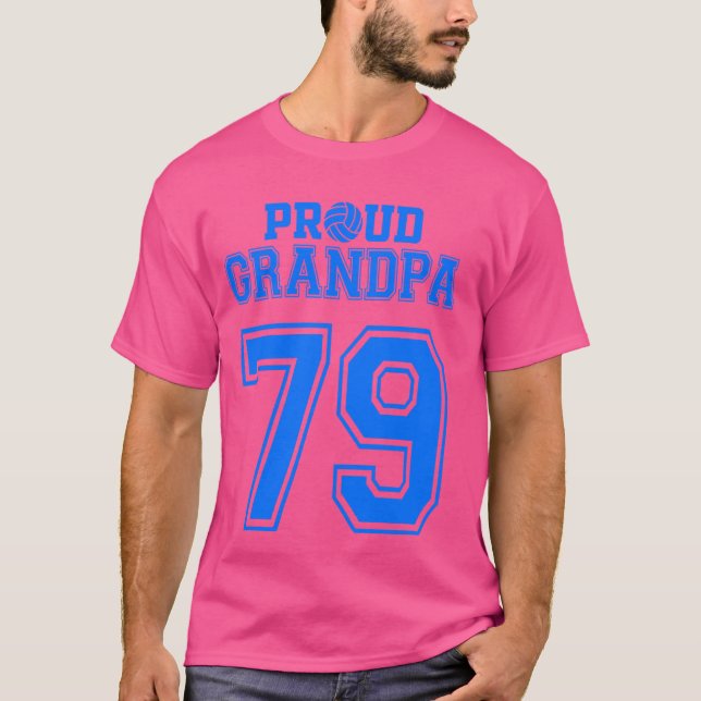 Proud Volleyball Grandpa nummer 79 B T Shirt (Framsida)