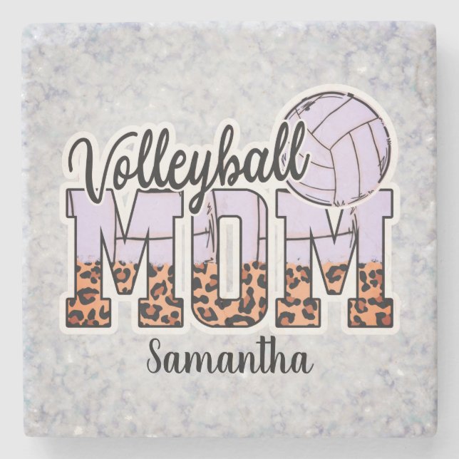 Proud Volleyball Mamma - stöd för uppbyggnad Stenunderlägg (Framsidan)